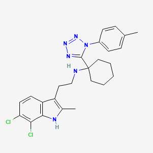 N-[2-(6,7-dichloro-2-methyl-1H-indol-3-yl)ethyl]-1-[1-(4-methylphenyl)-1H-tetrazol-5-yl]cyclohexanamine