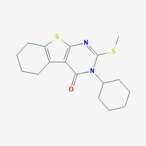 molecular formula C17H22N2OS2 B429683 3-cyclohexyl-2-(methylsulfanyl)-5,6,7,8-tetrahydro[1]benzothieno[2,3-d]pyrimidin-4(3H)-one CAS No. 330181-86-7