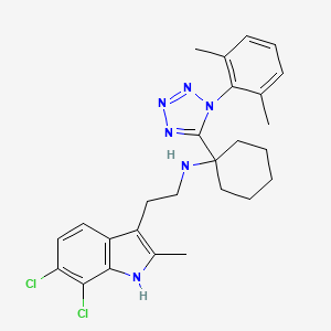 molecular formula C26H30Cl2N6 B4296839 N-[2-(6,7-dichloro-2-methyl-1H-indol-3-yl)ethyl]-1-[1-(2,6-dimethylphenyl)-1H-tetrazol-5-yl]cyclohexanamine 
