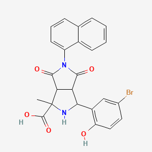 molecular formula C24H19BrN2O5 B4296848 3-(5-bromo-2-hydroxyphenyl)-1-methyl-5-(1-naphthyl)-4,6-dioxooctahydropyrrolo[3,4-c]pyrrole-1-carboxylic acid 