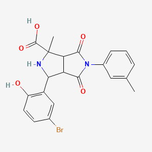 molecular formula C21H19BrN2O5 B4296854 3-(5-bromo-2-hydroxyphenyl)-1-methyl-5-(3-methylphenyl)-4,6-dioxooctahydropyrrolo[3,4-c]pyrrole-1-carboxylic acid 