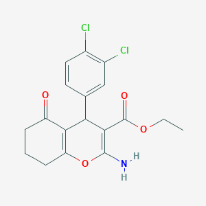 molecular formula C18H17Cl2NO4 B4296874 ethyl 2-amino-4-(3,4-dichlorophenyl)-5-oxo-5,6,7,8-tetrahydro-4H-chromene-3-carboxylate 