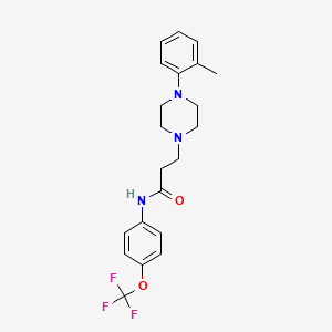 molecular formula C21H24F3N3O2 B4296911 3-[4-(2-methylphenyl)piperazin-1-yl]-N-[4-(trifluoromethoxy)phenyl]propanamide 