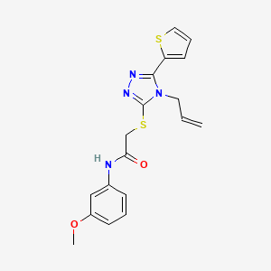 molecular formula C18H18N4O2S2 B4296916 2-{[4-allyl-5-(2-thienyl)-4H-1,2,4-triazol-3-yl]thio}-N-(3-methoxyphenyl)acetamide 