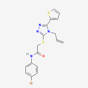 molecular formula C17H15BrN4OS2 B4296923 2-{[4-allyl-5-(2-thienyl)-4H-1,2,4-triazol-3-yl]thio}-N-(4-bromophenyl)acetamide CAS No. 5787-42-8