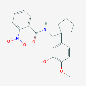 molecular formula C21H24N2O5 B429695 N-{[1-(3,4-dimethoxyphenyl)cyclopentyl]methyl}-2-nitrobenzamide 