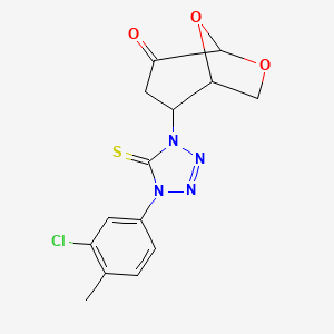 2-[4-(3-chloro-4-methylphenyl)-5-thioxo-4,5-dihydro-1H-tetrazol-1-yl]-6,8-dioxabicyclo[3.2.1]octan-4-one