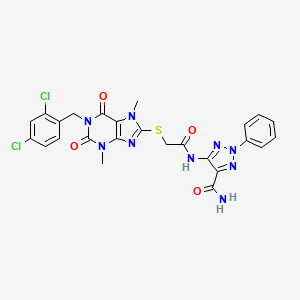 5-[({[1-(2,4-dichlorobenzyl)-3,7-dimethyl-2,6-dioxo-2,3,6,7-tetrahydro-1H-purin-8-yl]thio}acetyl)amino]-2-phenyl-2H-1,2,3-triazole-4-carboxamide