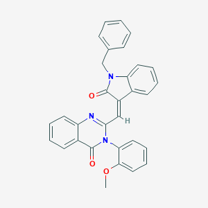 2-[(1-benzyl-2-oxo-1,2-dihydro-3H-indol-3-ylidene)methyl]-3-(2-methoxyphenyl)-4(3H)-quinazolinone