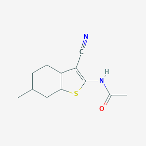 molecular formula C12H14N2OS B429700 N-(3-cyano-6-methyl-4,5,6,7-tetrahydro-1-benzothiophen-2-yl)acetamide CAS No. 331869-84-2