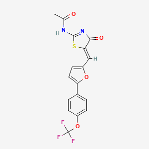 N-[4-oxo-5-({5-[4-(trifluoromethoxy)phenyl]-2-furyl}methylene)-1,3-thiazolidin-2-ylidene]acetamide