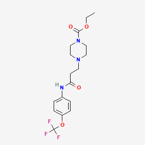 molecular formula C17H22F3N3O4 B4297028 ethyl 4-(3-oxo-3-{[4-(trifluoromethoxy)phenyl]amino}propyl)piperazine-1-carboxylate 