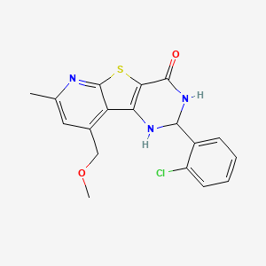 molecular formula C18H16ClN3O2S B4297097 2-(2-chlorophenyl)-9-(methoxymethyl)-7-methyl-2,3-dihydropyrido[3',2':4,5]thieno[3,2-d]pyrimidin-4(1H)-one 