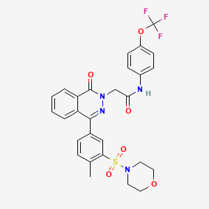 molecular formula C28H25F3N4O6S B4297116 2-[4-[4-methyl-3-(morpholin-4-ylsulfonyl)phenyl]-1-oxophthalazin-2(1H)-yl]-N-[4-(trifluoromethoxy)phenyl]acetamide 