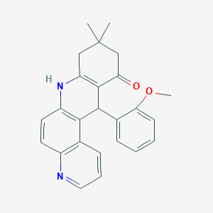 12-(2-methoxyphenyl)-9,9-dimethyl-8,9,10,12-tetrahydrobenzo[b]-4,7-phenanthrolin-11(7H)-one