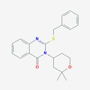 molecular formula C22H24N2O2S B429715 2-(benzylsulfanyl)-3-(2,2-dimethyltetrahydro-2H-pyran-4-yl)-4(3H)-quinazolinone CAS No. 303177-22-2