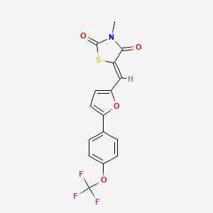 3-methyl-5-({5-[4-(trifluoromethoxy)phenyl]-2-furyl}methylene)-1,3-thiazolidine-2,4-dione
