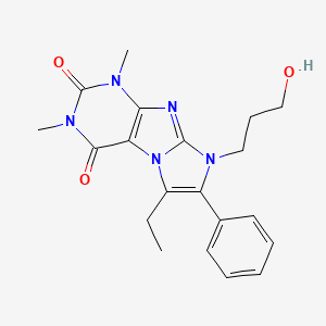 6-ethyl-8-(3-hydroxypropyl)-1,3-dimethyl-7-phenyl-1H-imidazo[2,1-f]purine-2,4(3H,8H)-dione