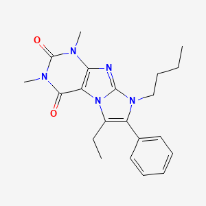 molecular formula C21H25N5O2 B4297177 8-butyl-6-ethyl-1,3-dimethyl-7-phenyl-1H-imidazo[2,1-f]purine-2,4(3H,8H)-dione 