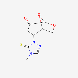 molecular formula C9H11N3O3S B4297198 2-(4-methyl-5-thioxo-4,5-dihydro-1H-1,2,4-triazol-1-yl)-6,8-dioxabicyclo[3.2.1]octan-4-one 