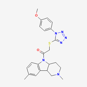 molecular formula C23H26N6O2S B4297225 5-({[1-(4-methoxyphenyl)-1H-tetrazol-5-yl]thio}acetyl)-2,8-dimethyl-2,3,4,4a,5,9b-hexahydro-1H-pyrido[4,3-b]indole 