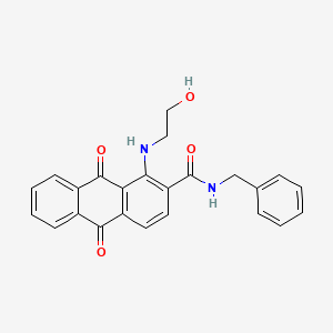 molecular formula C24H20N2O4 B4297227 N-benzyl-1-[(2-hydroxyethyl)amino]-9,10-dioxo-9,10-dihydroanthracene-2-carboxamide 