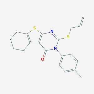molecular formula C20H20N2OS2 B429725 2-(allylsulfanyl)-3-(4-methylphenyl)-5,6,7,8-tetrahydro[1]benzothieno[2,3-d]pyrimidin-4(3H)-one 
