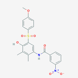 N-{4-hydroxy-5-[(4-methoxyphenyl)sulfonyl]-2,3-dimethylphenyl}-3-nitrobenzamide