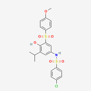 4-chloro-N-{4-hydroxy-3-isopropyl-5-[(4-methoxyphenyl)sulfonyl]phenyl}benzenesulfonamide