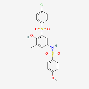 N-{3-[(4-chlorophenyl)sulfonyl]-4-hydroxy-5-methylphenyl}-4-methoxybenzenesulfonamide