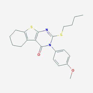 molecular formula C21H24N2O2S2 B429730 2-(butylsulfanyl)-3-(4-methoxyphenyl)-5,6,7,8-tetrahydro[1]benzothieno[2,3-d]pyrimidin-4(3H)-one 