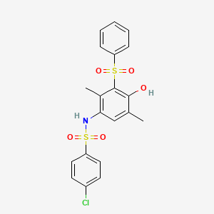 4-chloro-N-[4-hydroxy-2,5-dimethyl-3-(phenylsulfonyl)phenyl]benzenesulfonamide