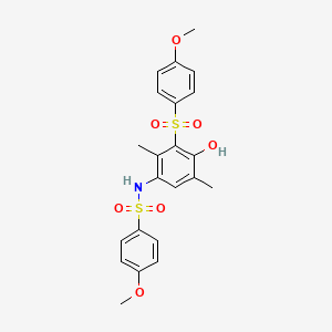 N-{4-hydroxy-3-[(4-methoxyphenyl)sulfonyl]-2,5-dimethylphenyl}-4-methoxybenzenesulfonamide