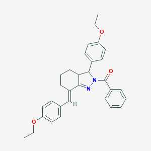 molecular formula C31H32N2O3 B429736 [(7E)-7-(4-ethoxybenzylidene)-3-(4-ethoxyphenyl)-3,3a,4,5,6,7-hexahydro-2H-indazol-2-yl](phenyl)methanone 