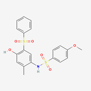 molecular formula C20H19NO6S2 B4297367 N-[4-hydroxy-2-methyl-5-(phenylsulfonyl)phenyl]-4-methoxybenzenesulfonamide 