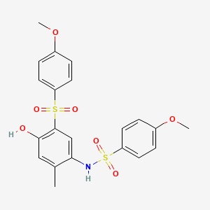 molecular formula C21H21NO7S2 B4297374 N-{4-hydroxy-5-[(4-methoxyphenyl)sulfonyl]-2-methylphenyl}-4-methoxybenzenesulfonamide 
