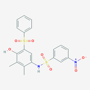 molecular formula C20H18N2O7S2 B4297398 N-[4-hydroxy-2,3-dimethyl-5-(phenylsulfonyl)phenyl]-3-nitrobenzenesulfonamide 