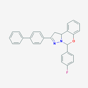 molecular formula C28H21FN2O B429744 2-(Biphenyl-4-yl)-5-(4-fluorophenyl)-1,10b-dihydropyrazolo[1,5-c][1,3]benzoxazine CAS No. 303127-20-0