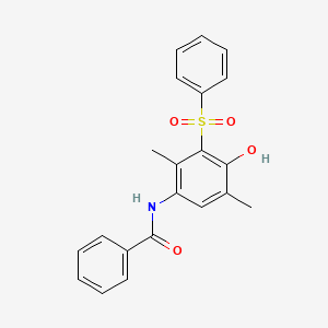 molecular formula C21H19NO4S B4297447 N-[4-hydroxy-2,5-dimethyl-3-(phenylsulfonyl)phenyl]benzamide 