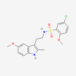 molecular formula C19H21ClN2O4S B4297448 5-chloro-2-methoxy-N-[2-(5-methoxy-2-methyl-1H-indol-3-yl)ethyl]benzenesulfonamide 