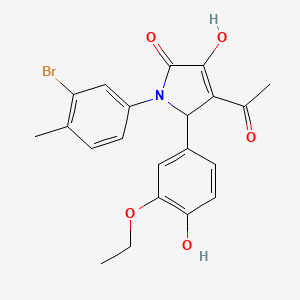 molecular formula C21H20BrNO5 B4297465 4-acetyl-1-(3-bromo-4-methylphenyl)-5-(3-ethoxy-4-hydroxyphenyl)-3-hydroxy-1,5-dihydro-2H-pyrrol-2-one 