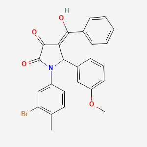 molecular formula C25H20BrNO4 B4297466 4-benzoyl-1-(3-bromo-4-methylphenyl)-3-hydroxy-5-(3-methoxyphenyl)-1,5-dihydro-2H-pyrrol-2-one 