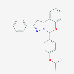 molecular formula C23H18F2N2O2 B429747 5-[4-(Difluoromethoxy)phenyl]-2-phenyl-1,10b-dihydropyrazolo[1,5-c][1,3]benzoxazine CAS No. 305853-09-2