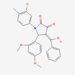 molecular formula C26H22BrNO5 B4297474 4-benzoyl-1-(3-bromo-4-methylphenyl)-5-(2,4-dimethoxyphenyl)-3-hydroxy-1,5-dihydro-2H-pyrrol-2-one 