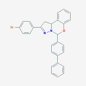 molecular formula C28H21BrN2O B429748 5-(Biphenyl-4-yl)-2-(4-bromophenyl)-1,10b-dihydropyrazolo[1,5-c][1,3]benzoxazine 