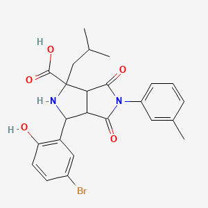 molecular formula C24H25BrN2O5 B4297492 3-(5-bromo-2-hydroxyphenyl)-1-isobutyl-5-(3-methylphenyl)-4,6-dioxooctahydropyrrolo[3,4-c]pyrrole-1-carboxylic acid 