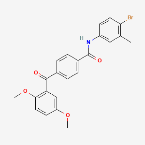 molecular formula C23H20BrNO4 B4297493 N-(4-bromo-3-methylphenyl)-4-(2,5-dimethoxybenzoyl)benzamide 