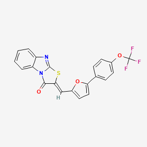 molecular formula C21H11F3N2O3S B4297509 2-({5-[4-(trifluoromethoxy)phenyl]-2-furyl}methylene)[1,3]thiazolo[3,2-a]benzimidazol-3(2H)-one 