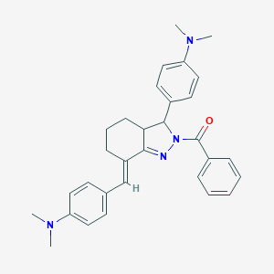 molecular formula C31H34N4O B429751 N-(4-{2-benzoyl-7-[4-(dimethylamino)benzylidene]-3,3a,4,5,6,7-hexahydro-2H-indazol-3-yl}phenyl)-N,N-dimethylamine 