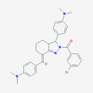 (3-bromophenyl){(7E)-7-[4-(dimethylamino)benzylidene]-3-[4-(dimethylamino)phenyl]-3,3a,4,5,6,7-hexahydro-2H-indazol-2-yl}methanone